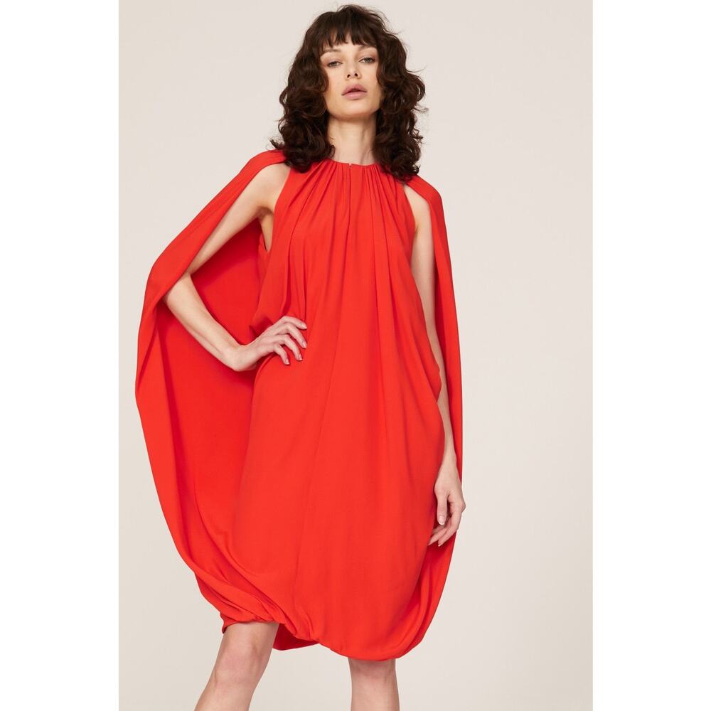Atlein Red Cape Dress‎ Size Medium